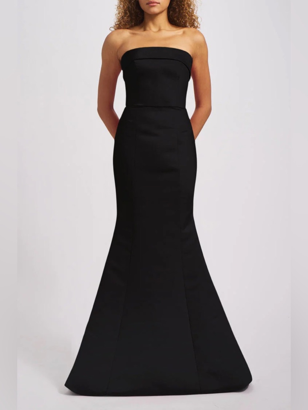 Amsale Jaylin Strapless Black Bridesmaid Gown Mermaid Dress Size 12